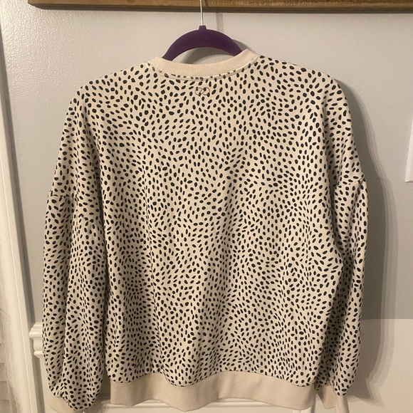 Calia Cheetah Spotted Tan‎ & Black Puff Sleeve Sweatshirt - Picture 4 of 5